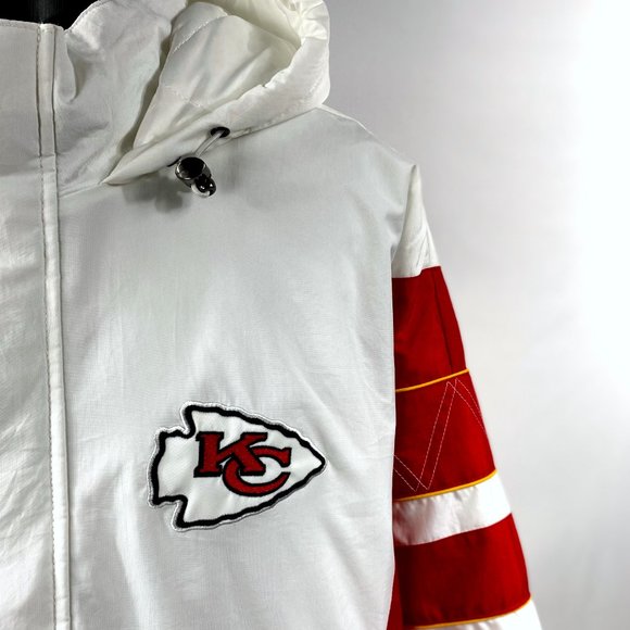 Kansas City Chiefs Jacket Starter Half Zip Hooded WHITE   XL - Picture 4 of 8